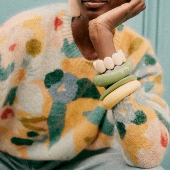 Sezane Isadora Sweater “Flowers” Size M - Picture 2 of 7